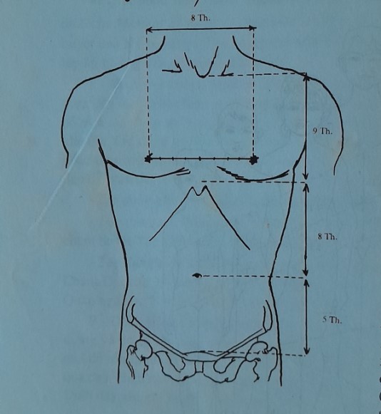 Cách xác định huyệt - Thốn bụng ngực