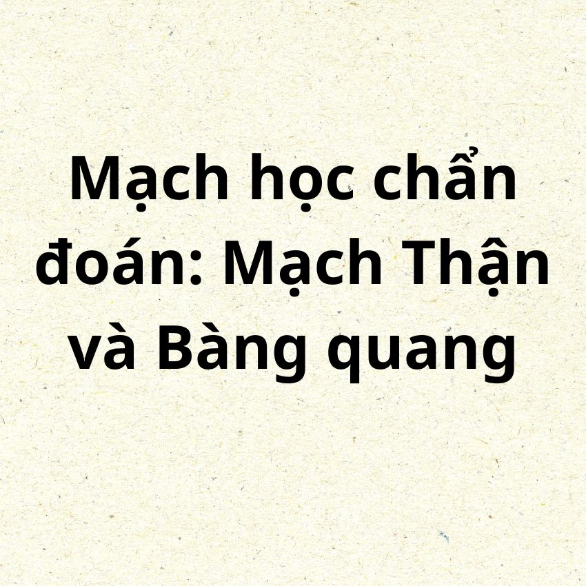 Mạch Thận và Bàng quang