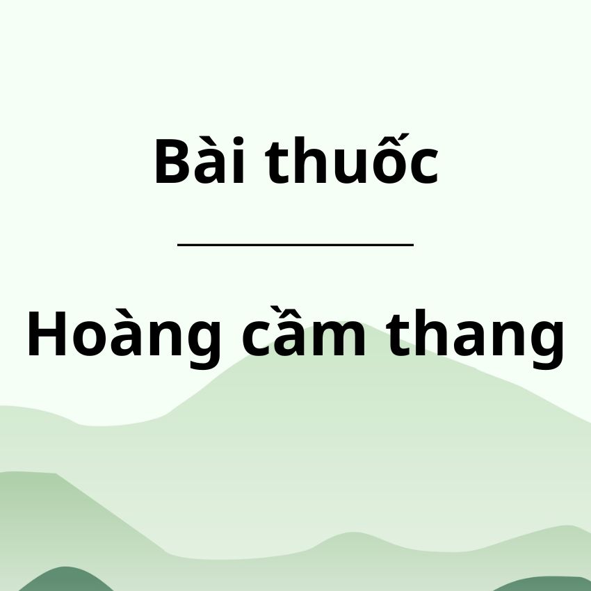 Bài thuốc Hoàng cầm thang